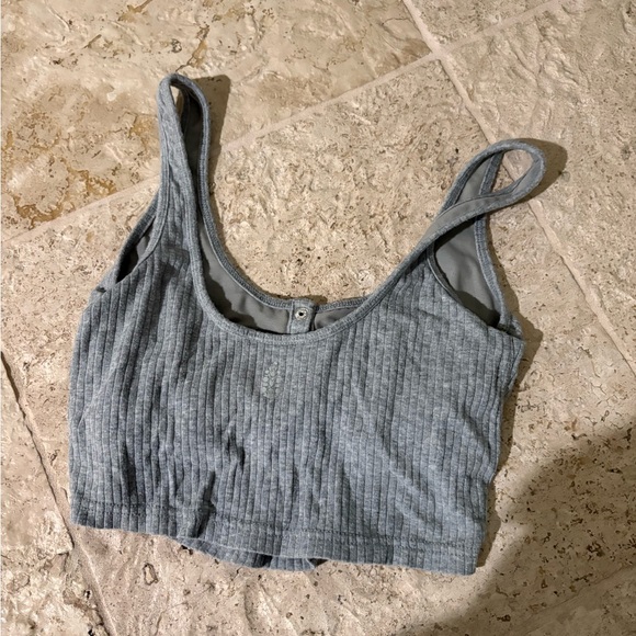 Free people Grey ribbed tank top - Picture 3 of 5